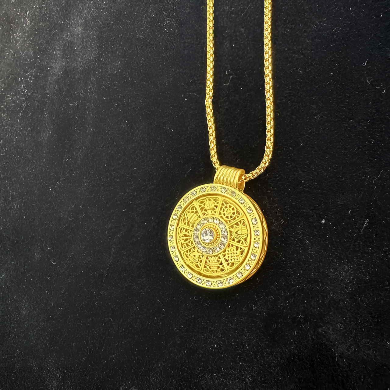  高定— 可转动八宝罗盘新中式吊坠（D048)