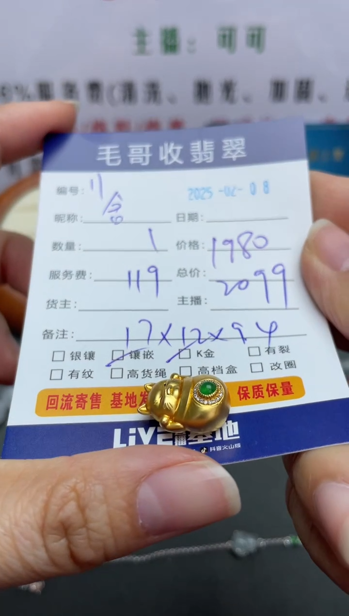 【闪购商品】翡翠颈饰18K金镶嵌翡翠0208011