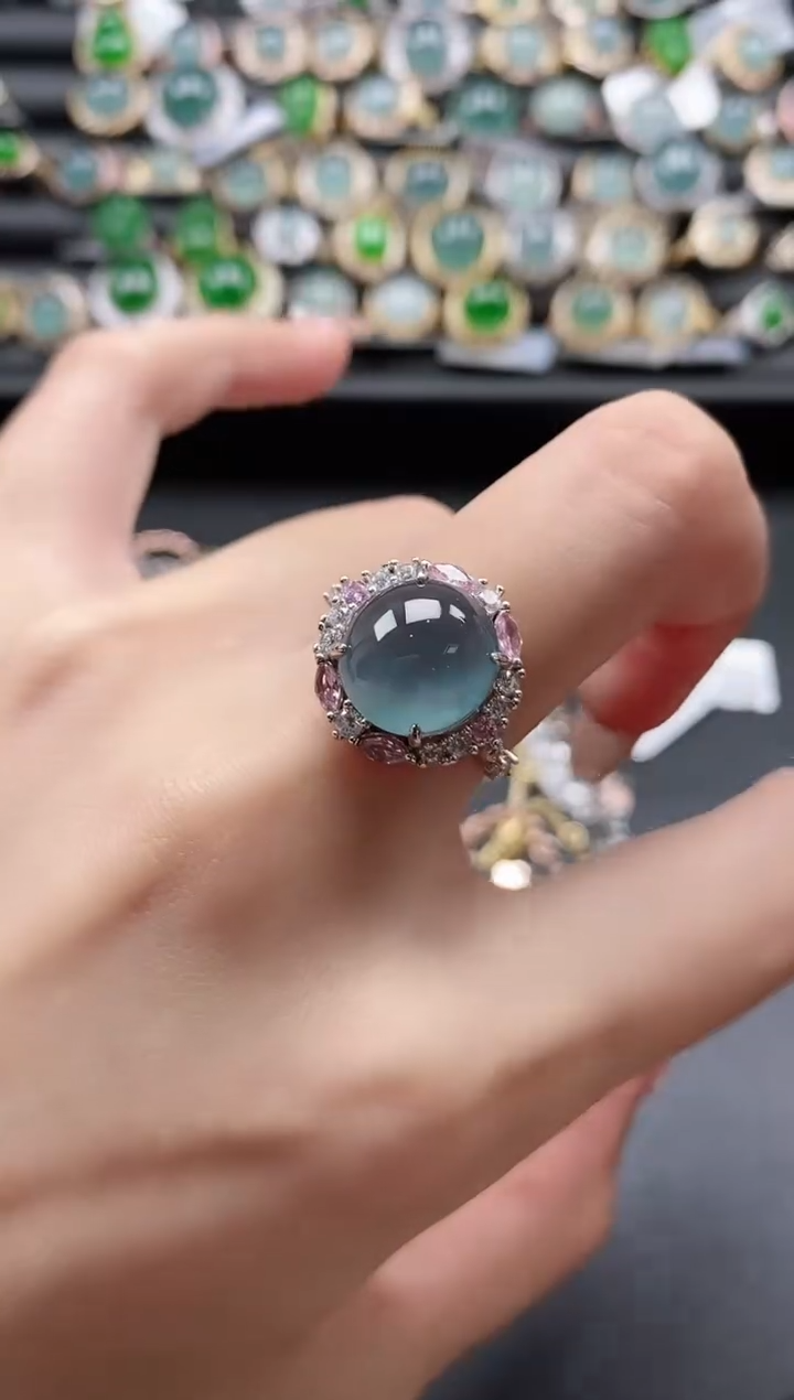 【闪购商品】翡翠戒指银S925镶嵌15151