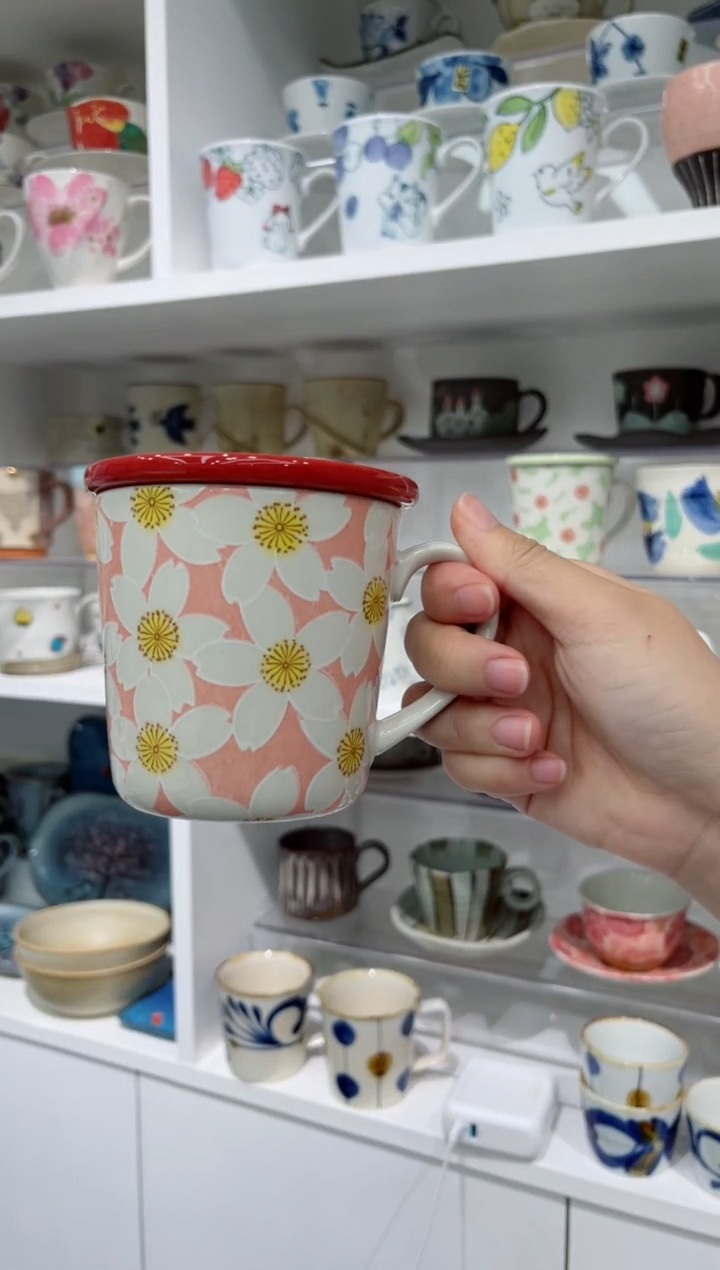 【闪购商品】瓷片平安桜马克杯（粉色）