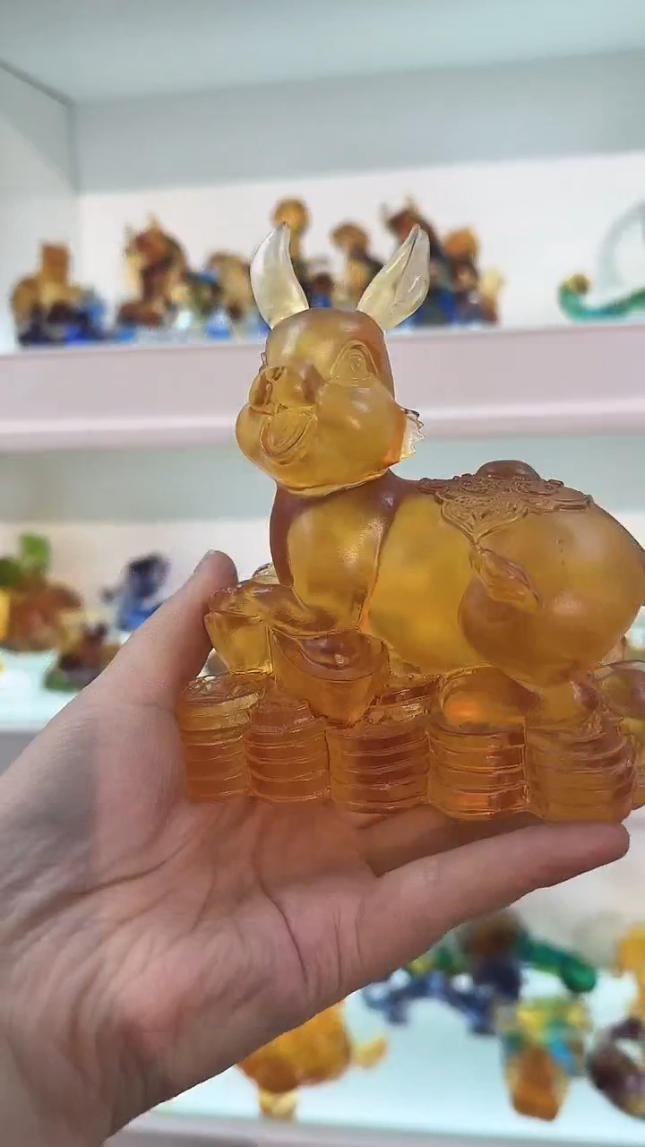 手工艺品琉璃兔子