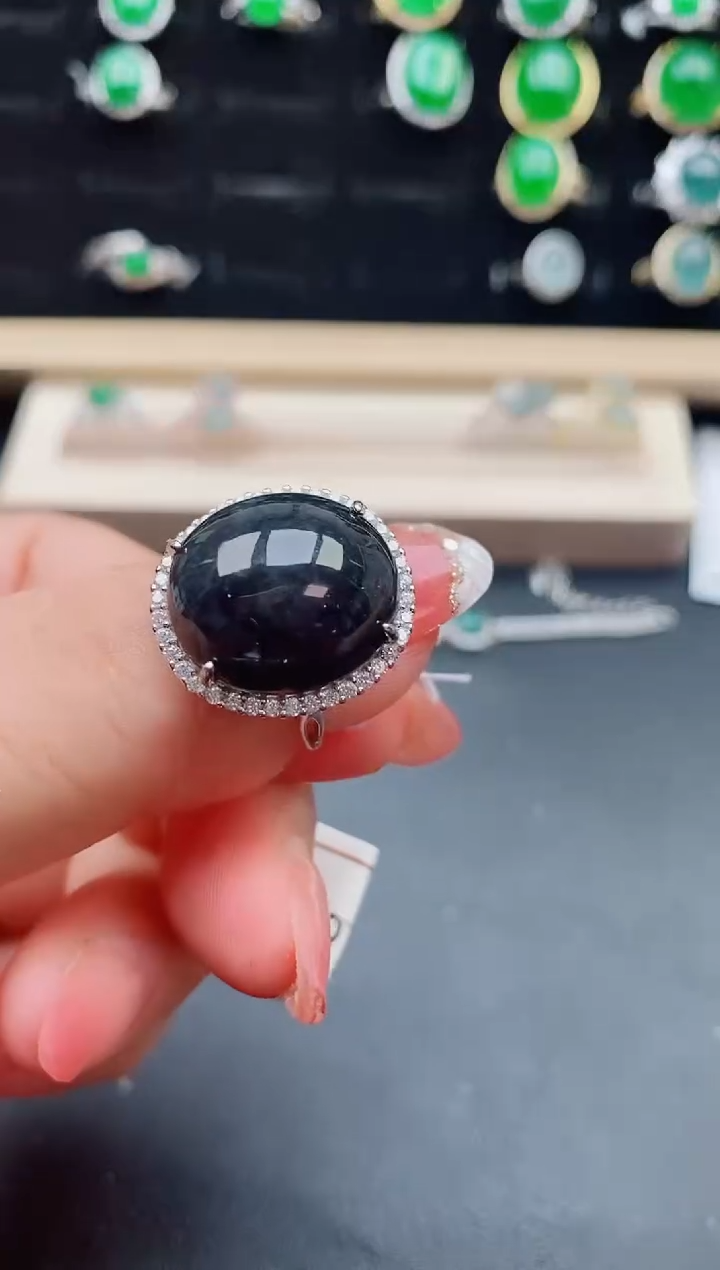 【闪购商品】翡翠戒指银S925镶嵌05800