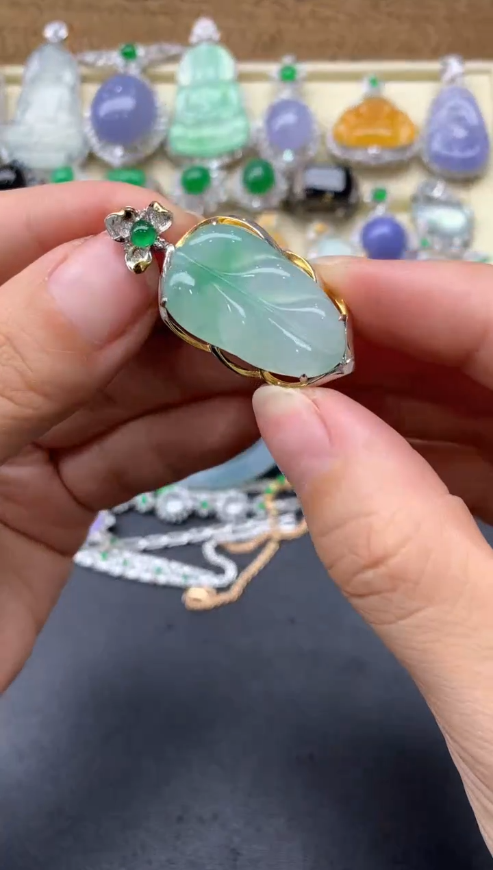 【闪购商品】翡翠颈饰18K金镶嵌423-中国好珍宝