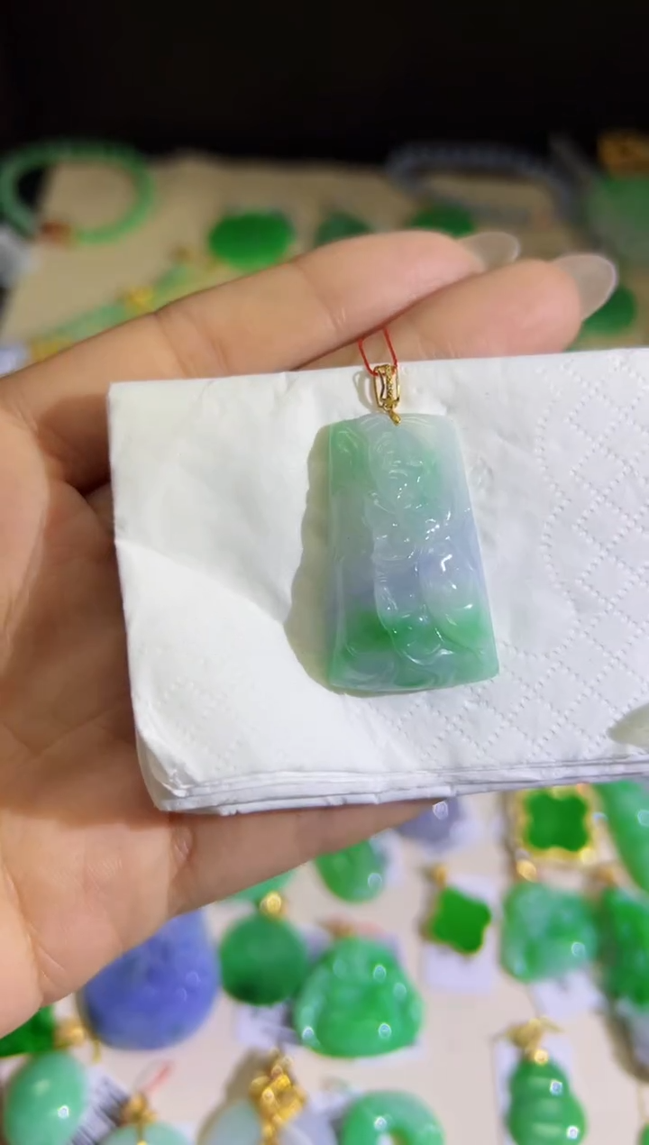 【闪购商品】翡翠颈饰18K金镶嵌Q缅料A货翡翠/支持复检/一件