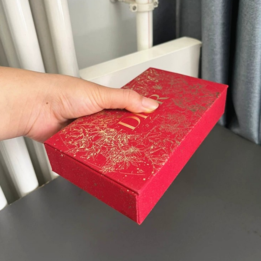 迪奥化妆包红色限量5支装口红盒空盒礼盒收纳内带化妆镜【A409】