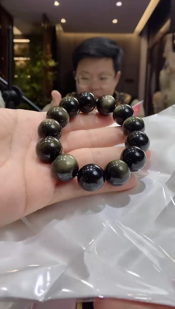 【闪购商品】黑曜岩手串未镶嵌黑曜石手串