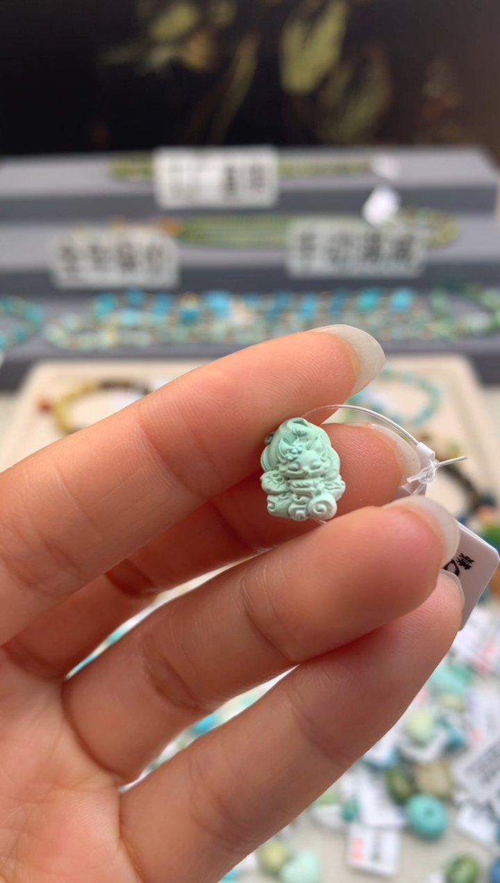 未镶嵌绿松石精工雕刻茜.A72