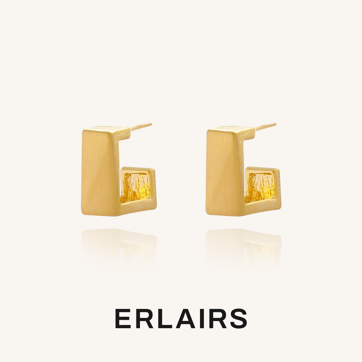 铜合金耳饰 拉丝耳环时尚设计简约法式耳环轻奢耳钉