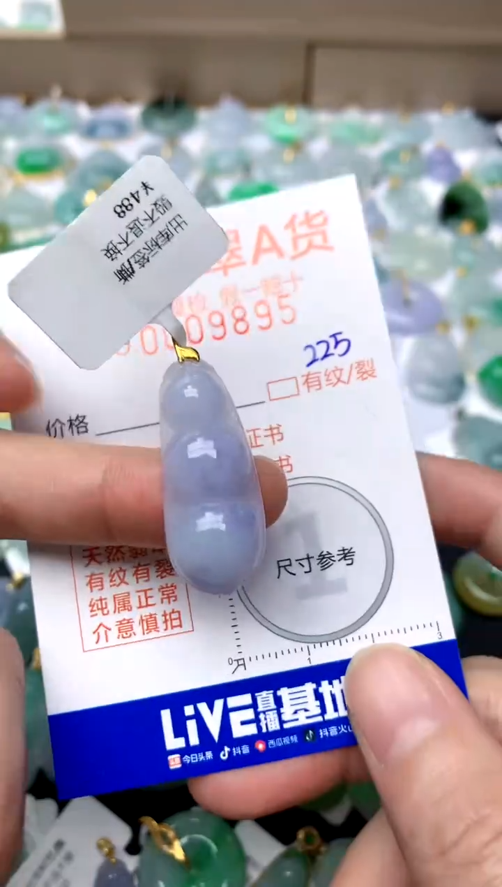 【闪购商品】翡翠颈饰18K金镶嵌255天然A货翡翠