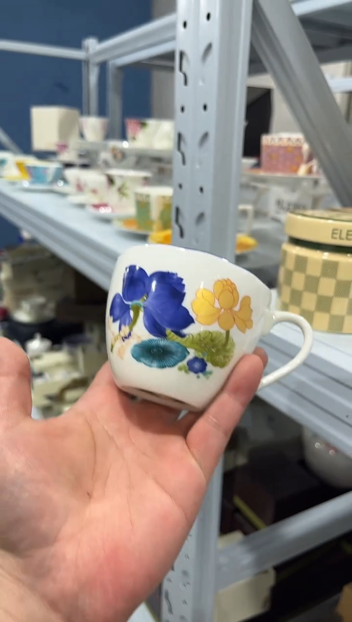 杯子骨瓷（简装）荷花单杯一个