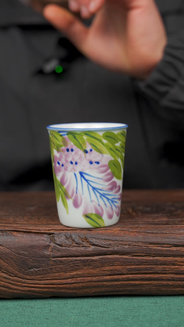 【闪购商品】瓷片18景德镇杯釉下手工手绘瓷器