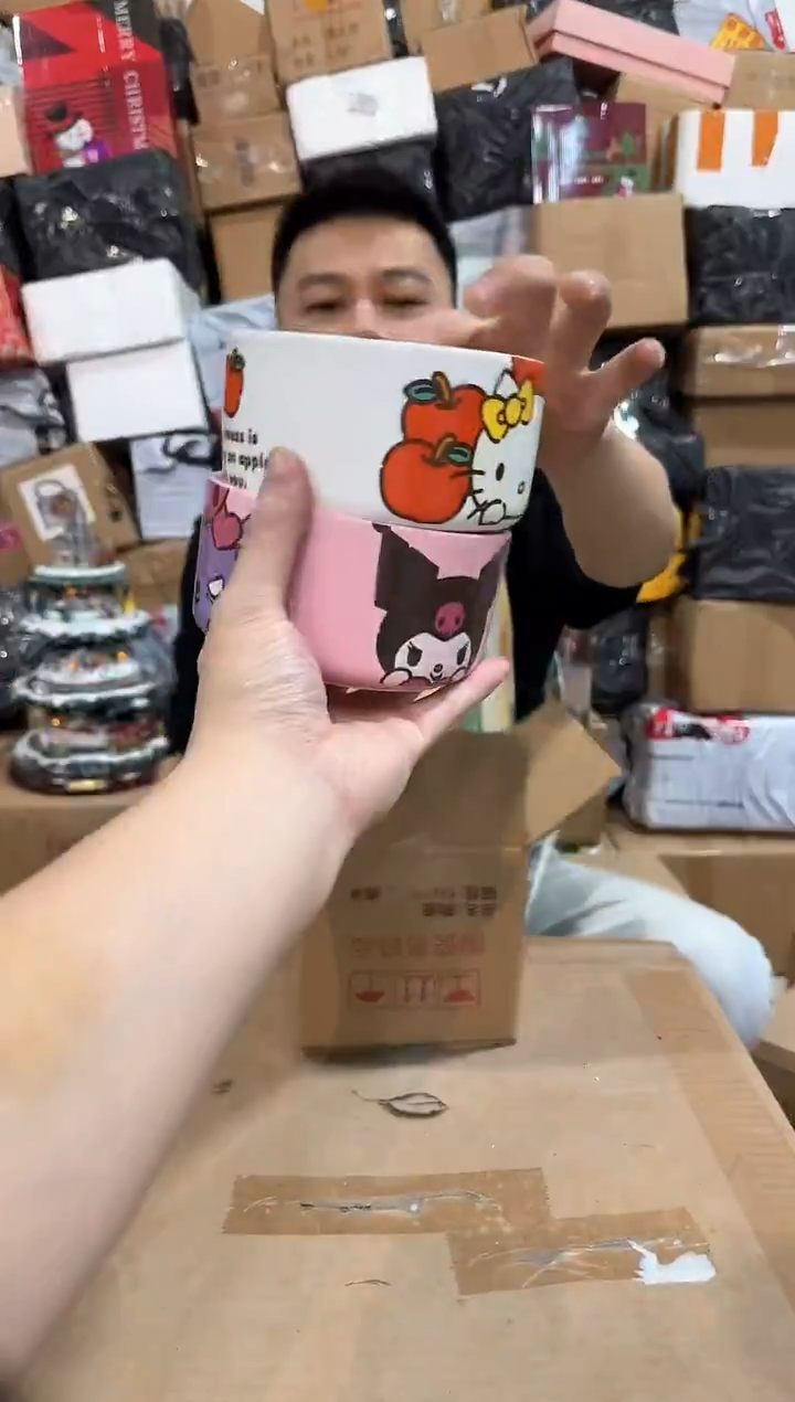 瓷片库洛米碗加kt猫碗