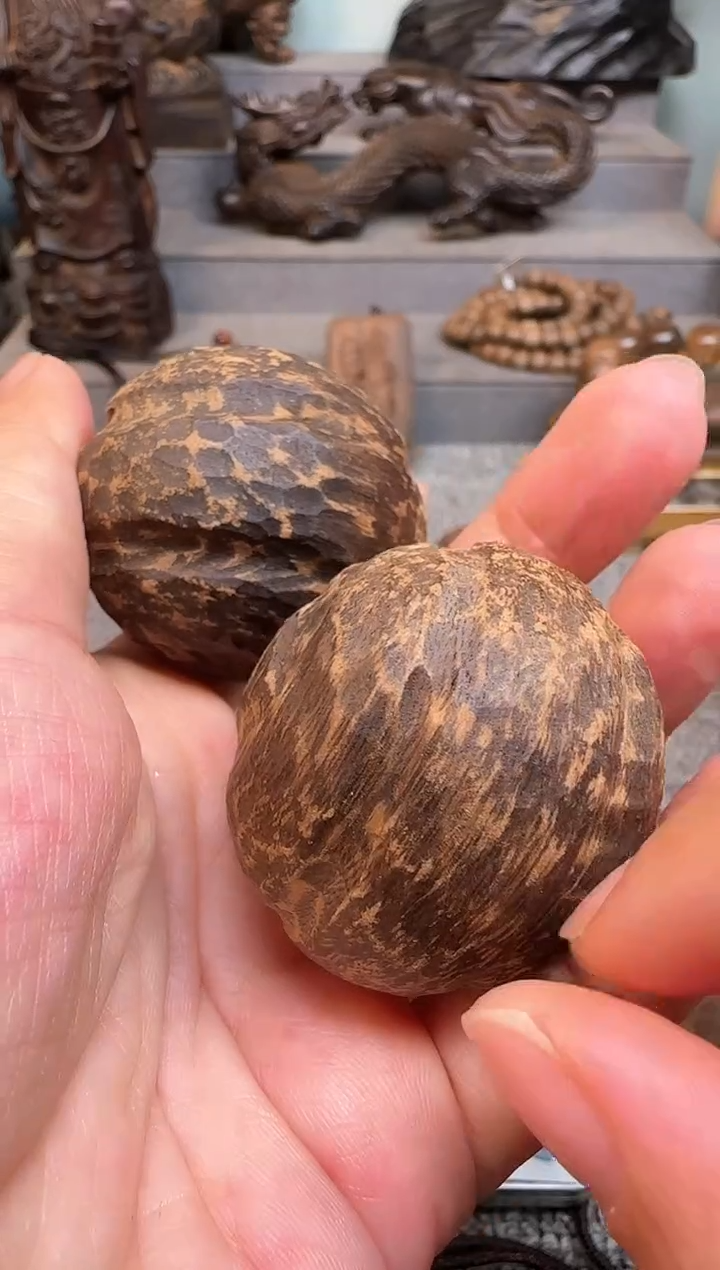 【闪购商品】木手球一对虫漏，直径4.4
