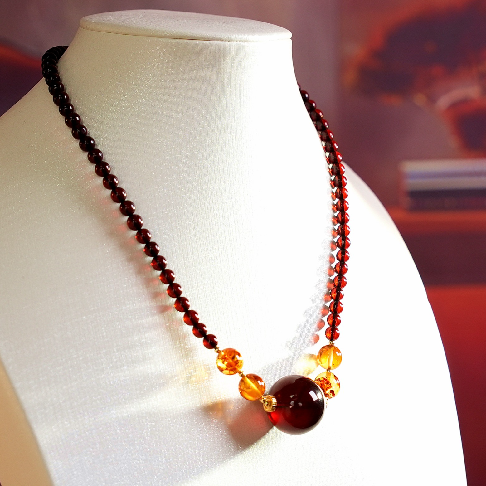 21+5+缅甸天然琥珀蜜蜡花珀设计款锁骨链时尚经典气质