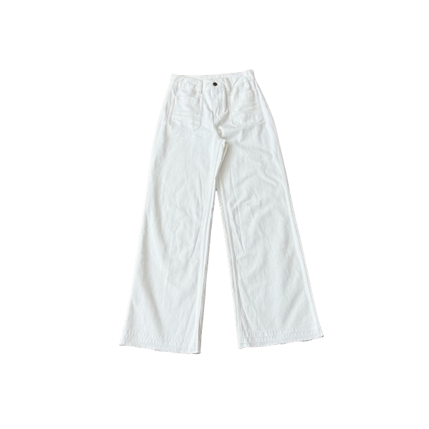 Uni｜25新款 D*毛边薄款夏季白色牛仔极简阔腿裤