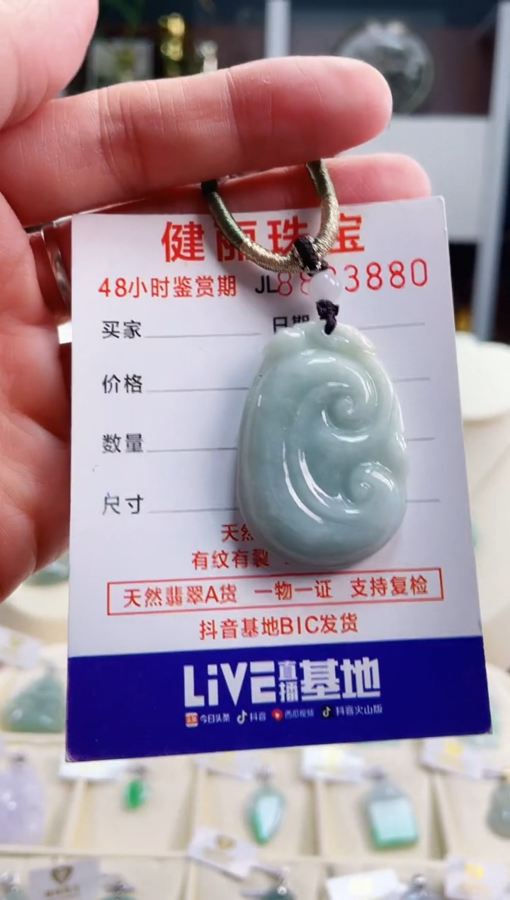 【闪购商品】翡翠颈饰未镶嵌天然缅甸翡翠 如意(一物一证)