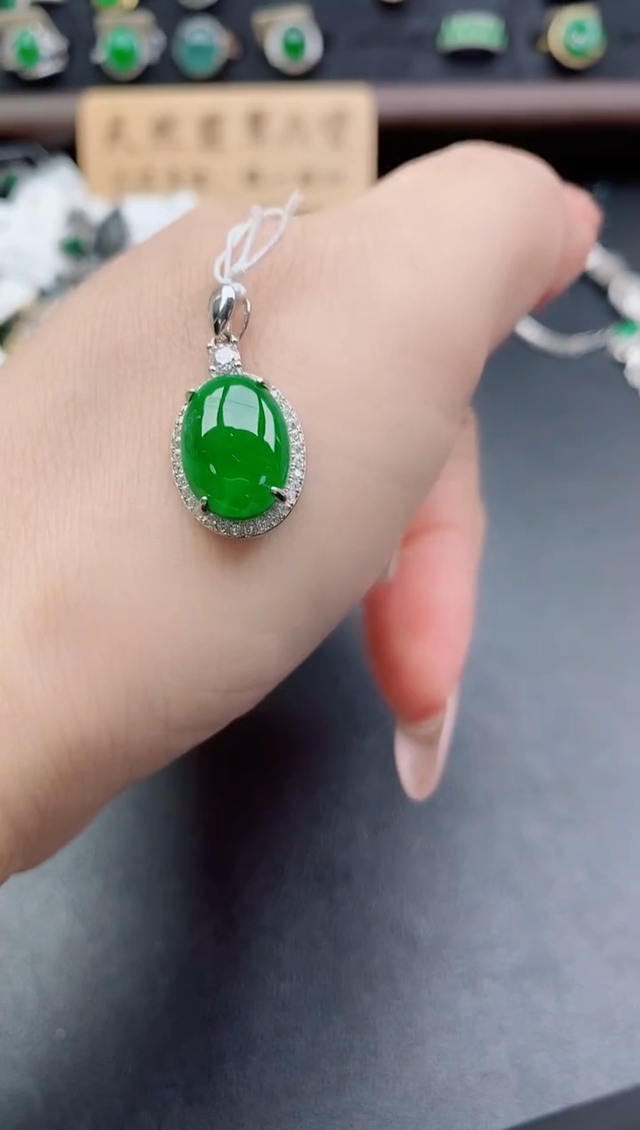 套链银S925镶嵌翡翠1