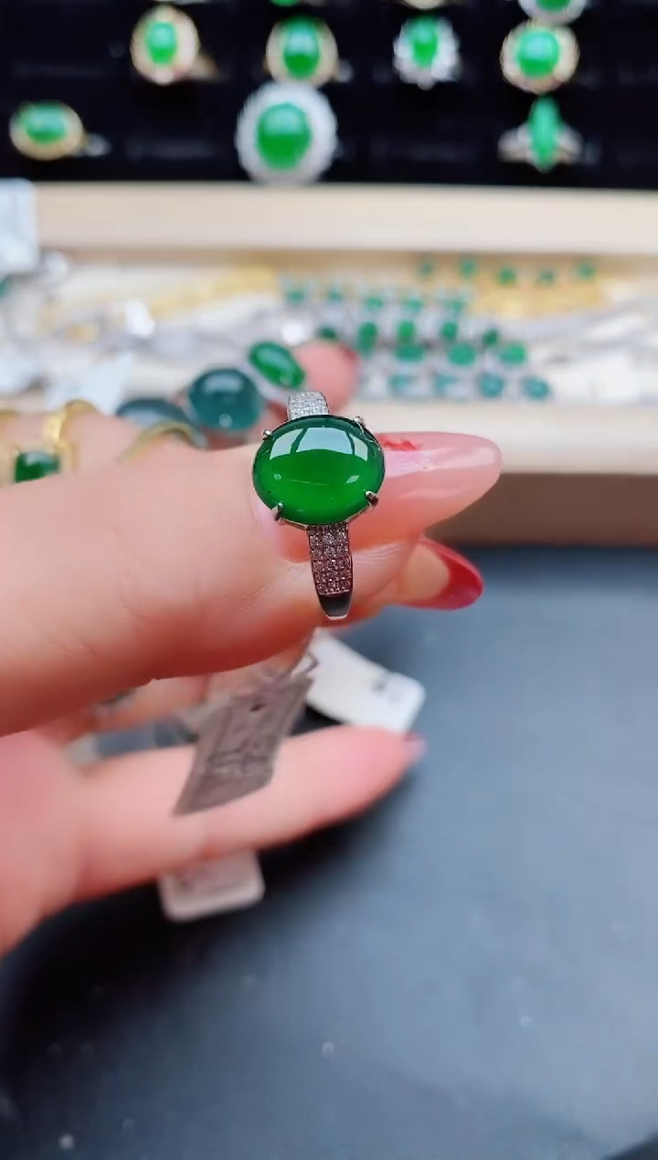 【闪购商品】翡翠戒指银S925镶嵌5080550