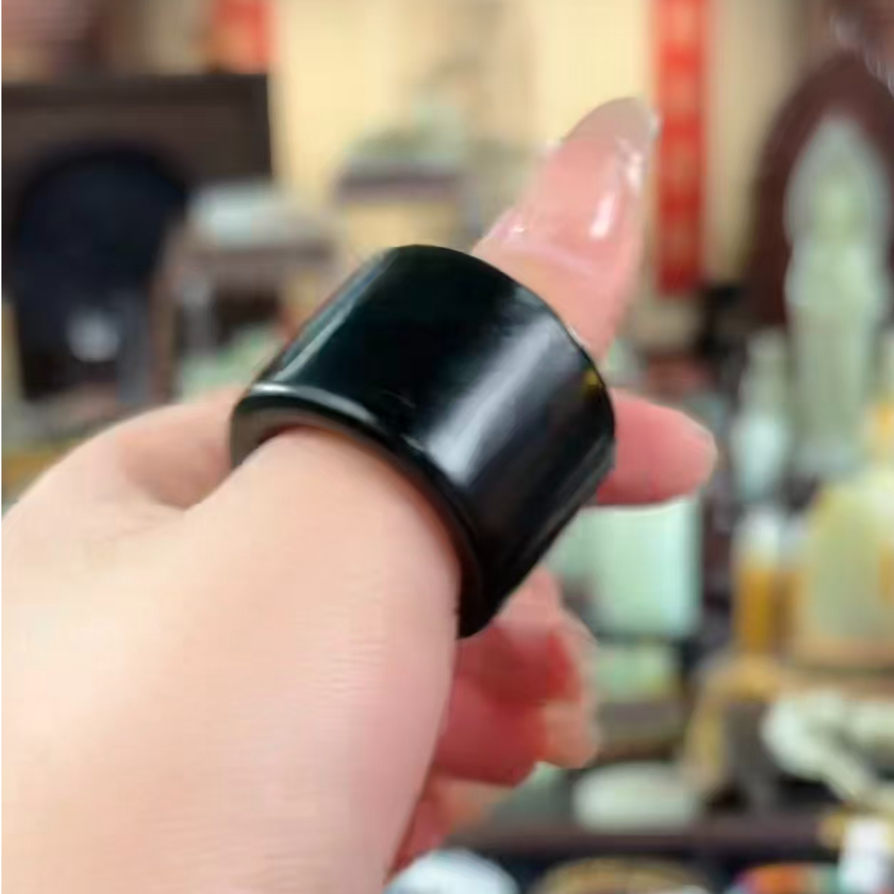 ..《闪购商品》精品和田玉塔青扳指