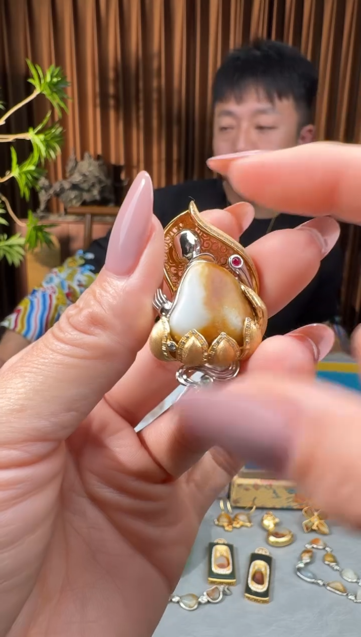 颈饰银S925镶嵌和田玉52钧然12.27多样性拍一发一