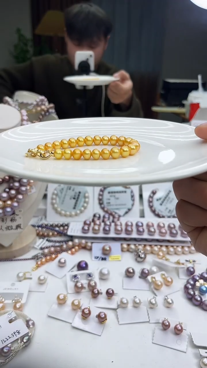 未镶嵌手链淡水珍珠黄色系手链（多样性发一）