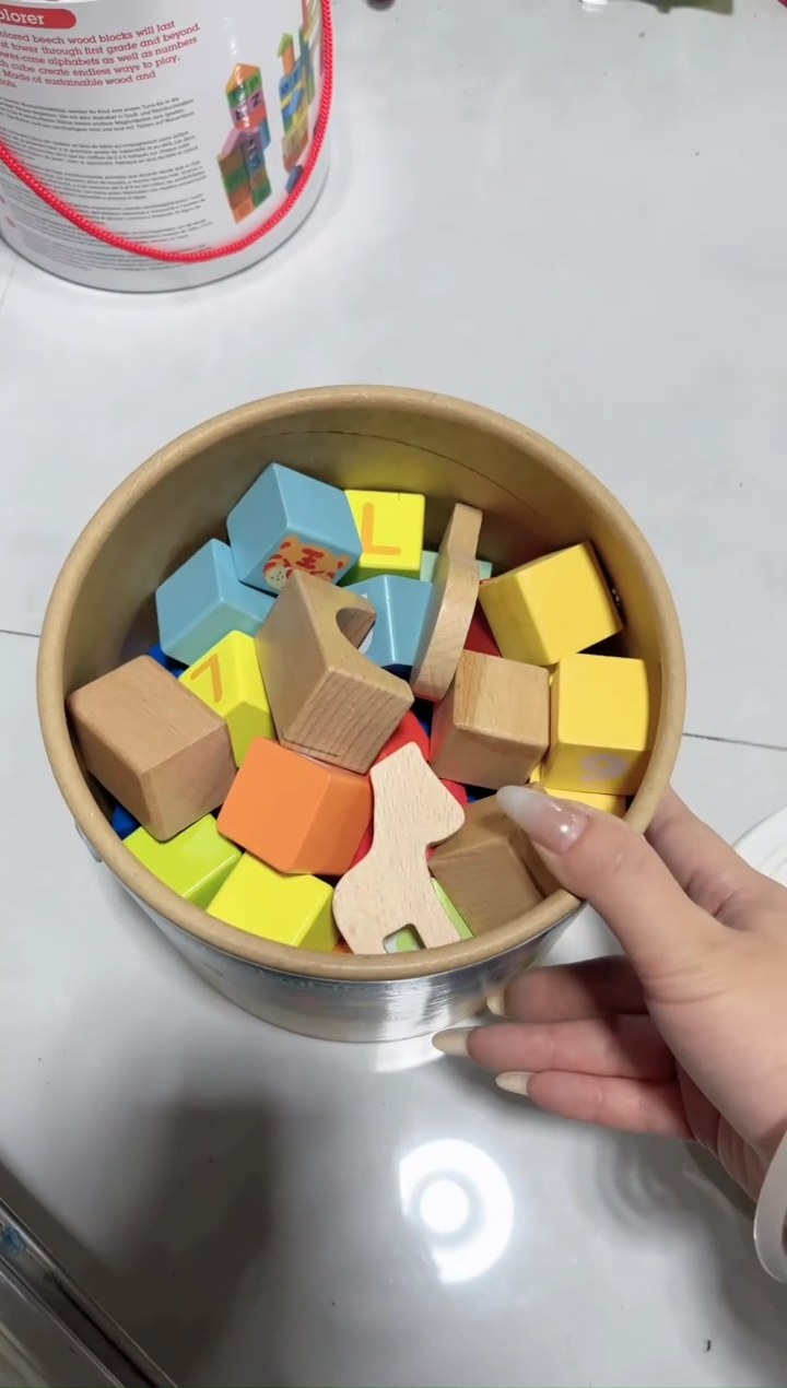 木质积木桶一桶25