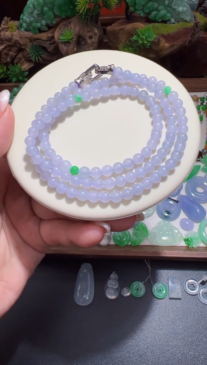 颈饰未镶嵌翡翠5mm+珠链