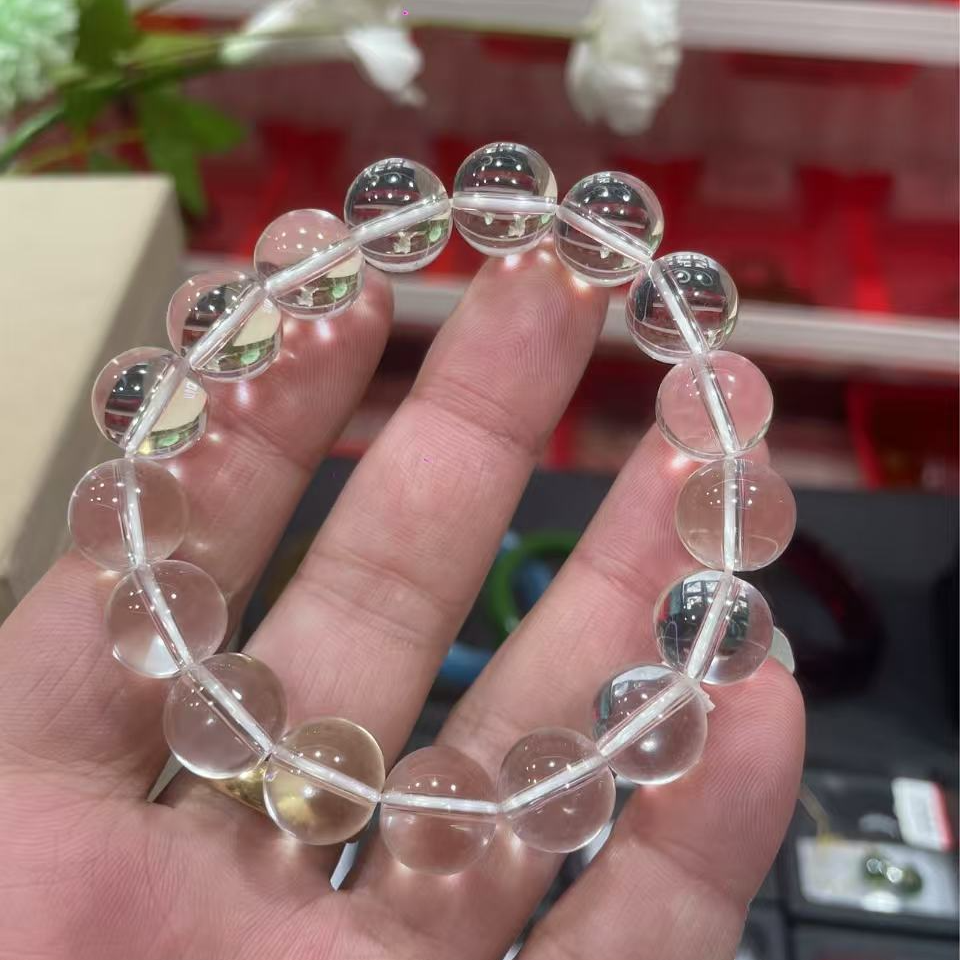 A028白水晶大卡单圈手串