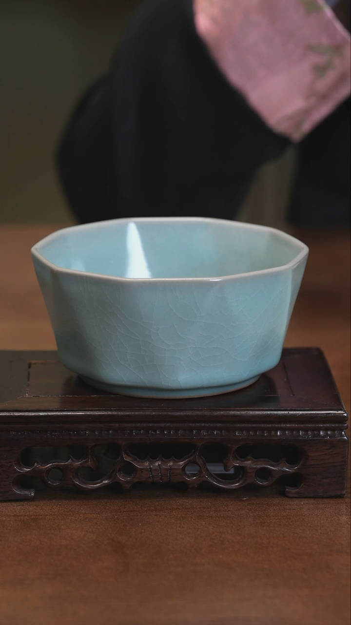 【闪购商品】清凉寺原产地仿古釉汝瓷钻石小碗