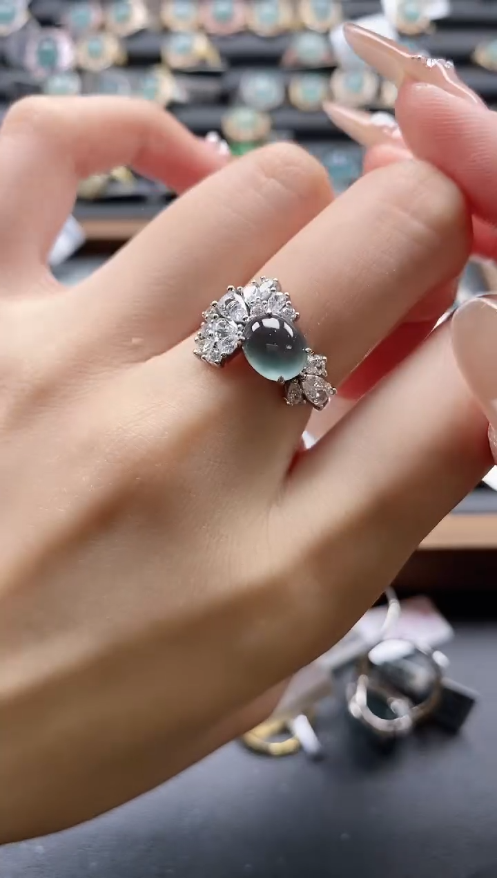 【闪购商品】翡翠戒指银S925镶嵌51511-5