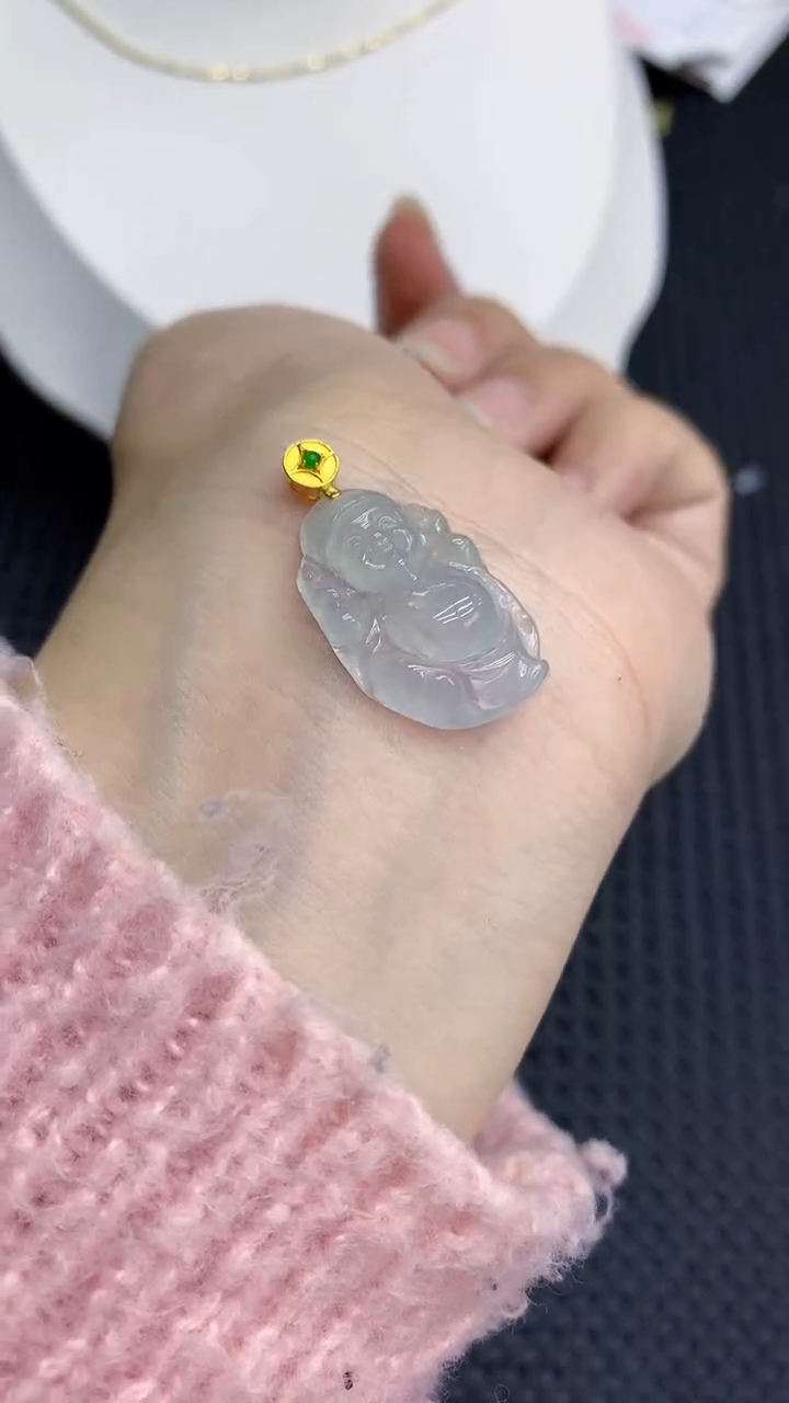 【闪购商品】翡翠颈饰18K金镶嵌            8