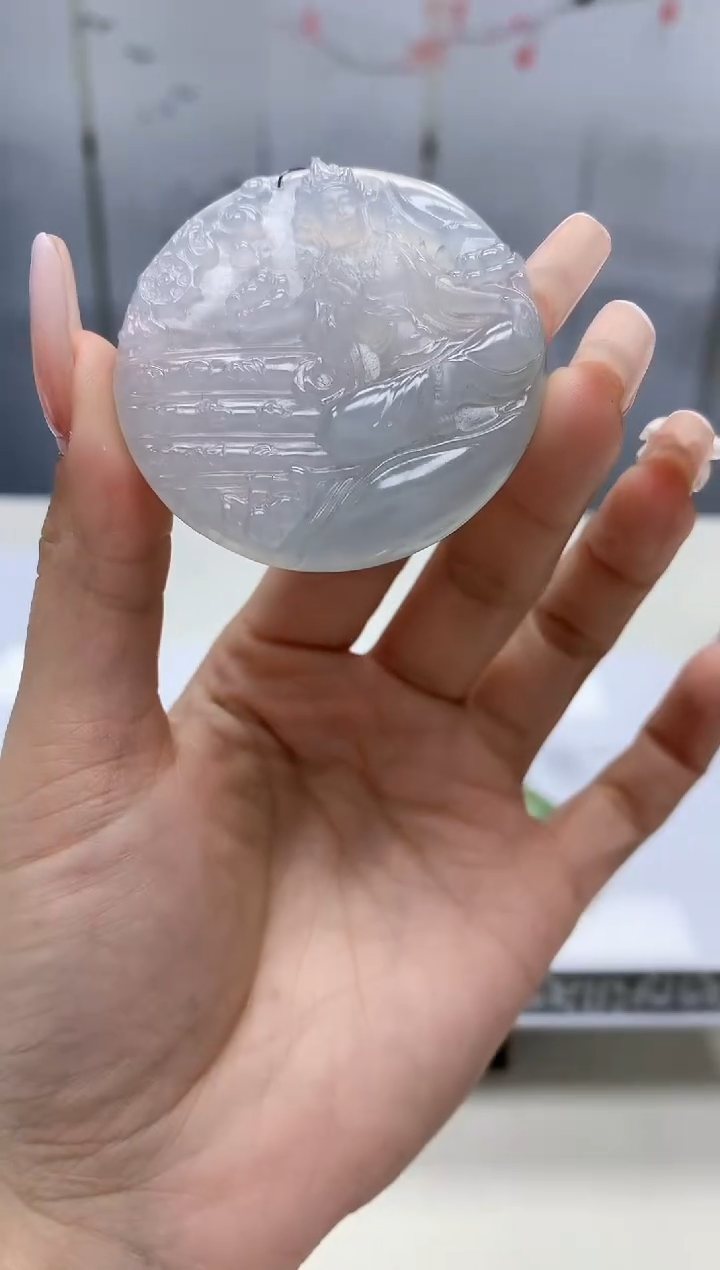 【闪购商品】定制翡翠未镶嵌3123lr-毛货挂件39