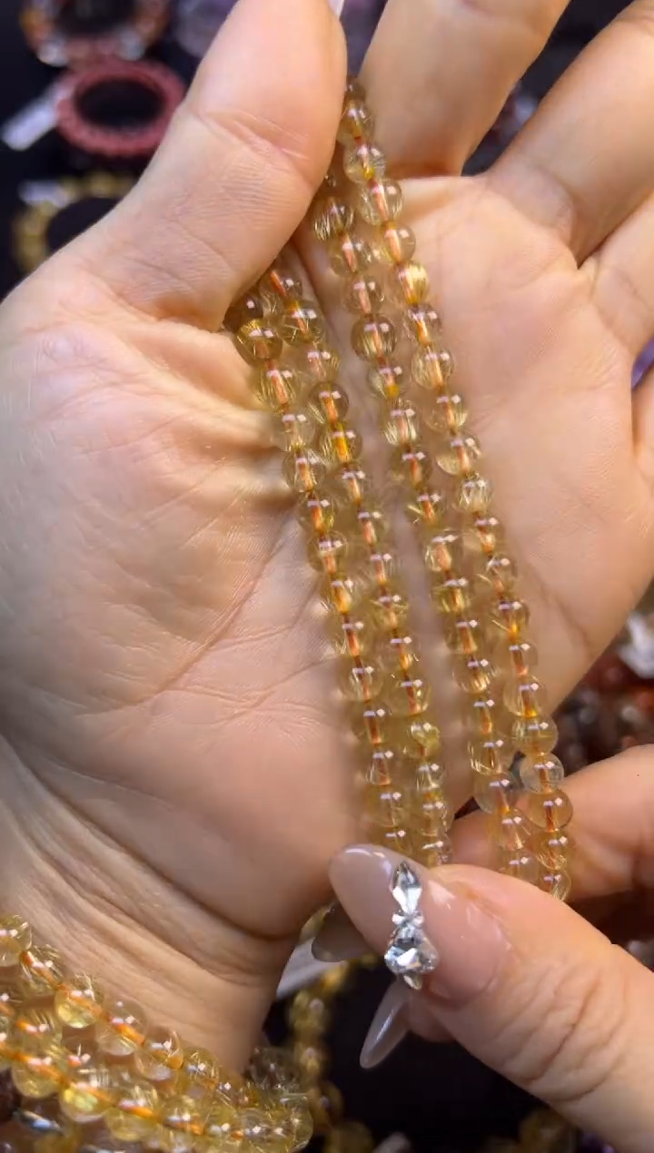 未镶嵌手串水晶金发晶三圈5.7mm