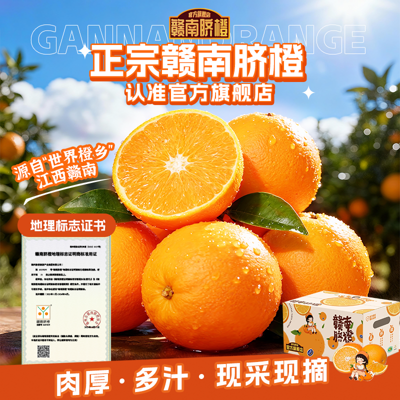 【官方正品】正宗赣南脐橙新鲜采摘营养丰富5斤10斤产地直发