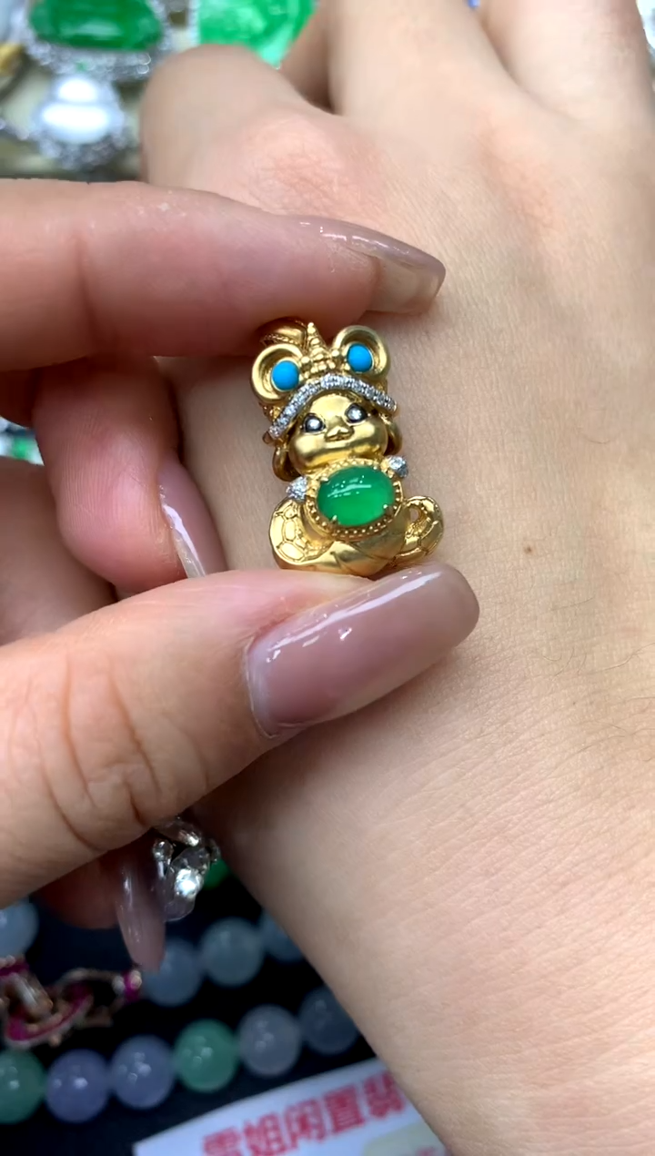 颈饰18K金镶嵌翡翠211-中国好珍宝