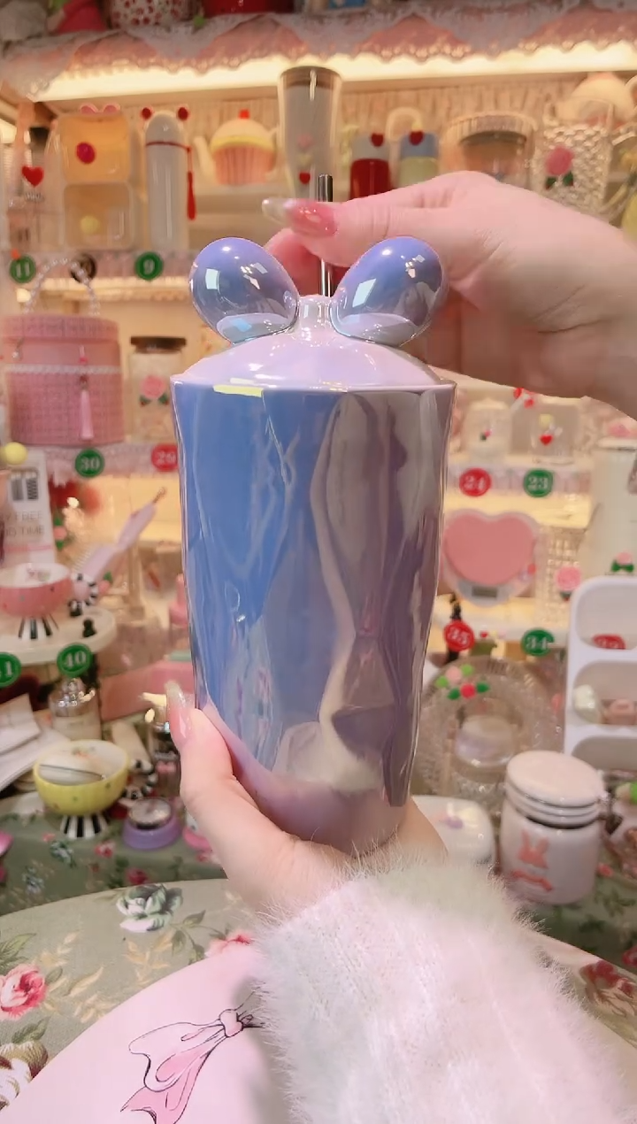 【闪购商品】摆件珠光米奇吸管杯紫色品质好，发货快，放心拍