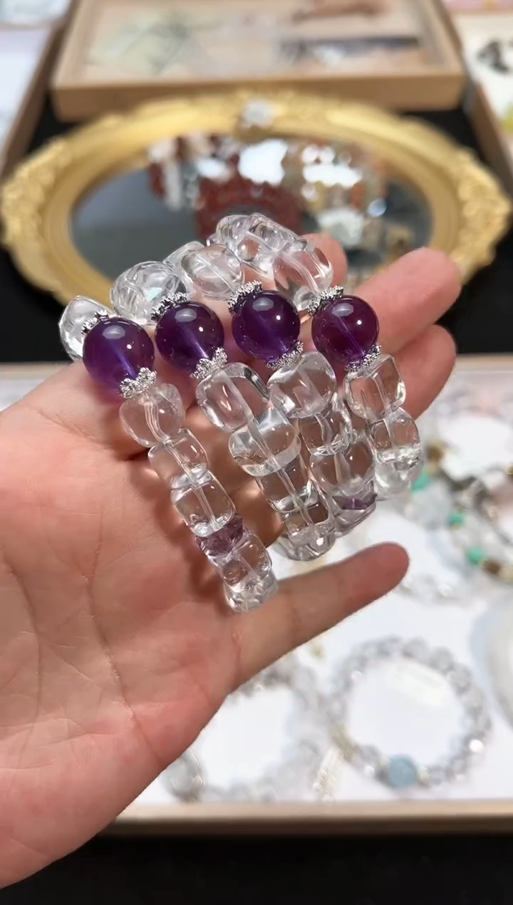 【闪购商品】水晶手链银S925镶嵌颜色微差多样性发货发其一