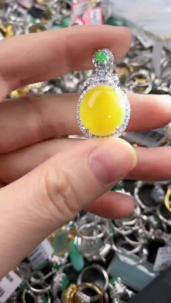 银S925镶嵌戒指翡翠555  8