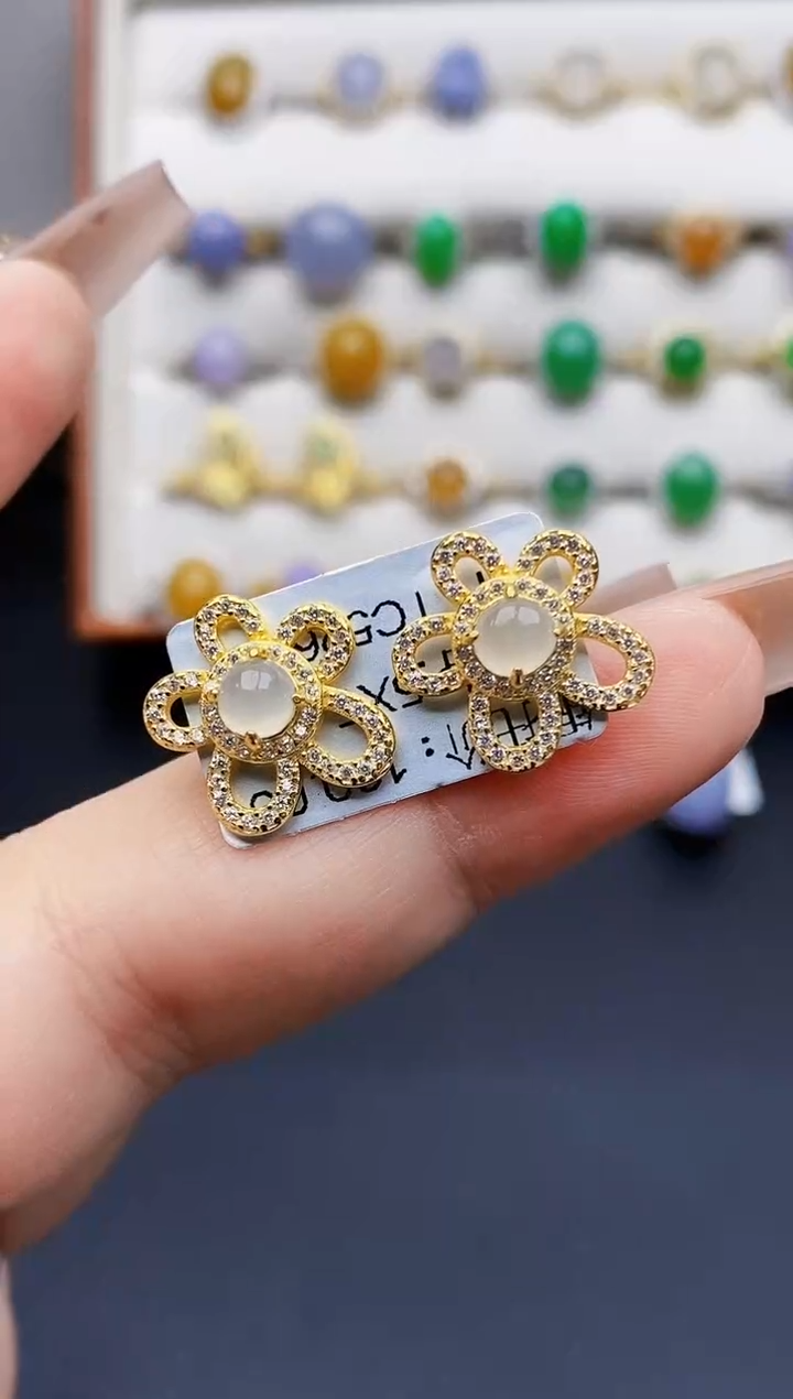 银S925镶嵌戒指翡翠3102