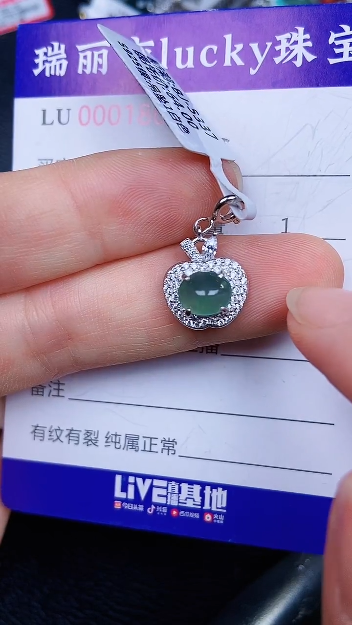 颈饰银S925镶嵌翡翠0806