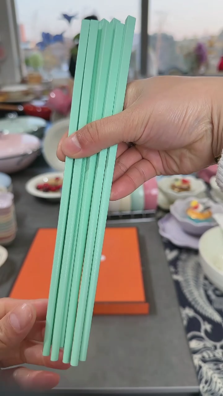 【闪购商品】瓷筷子SPS6双盒装-孔雀青