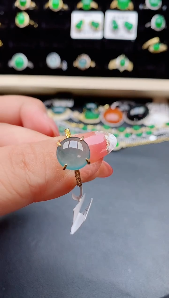 【闪购商品】翡翠戒指银S925镶嵌085050