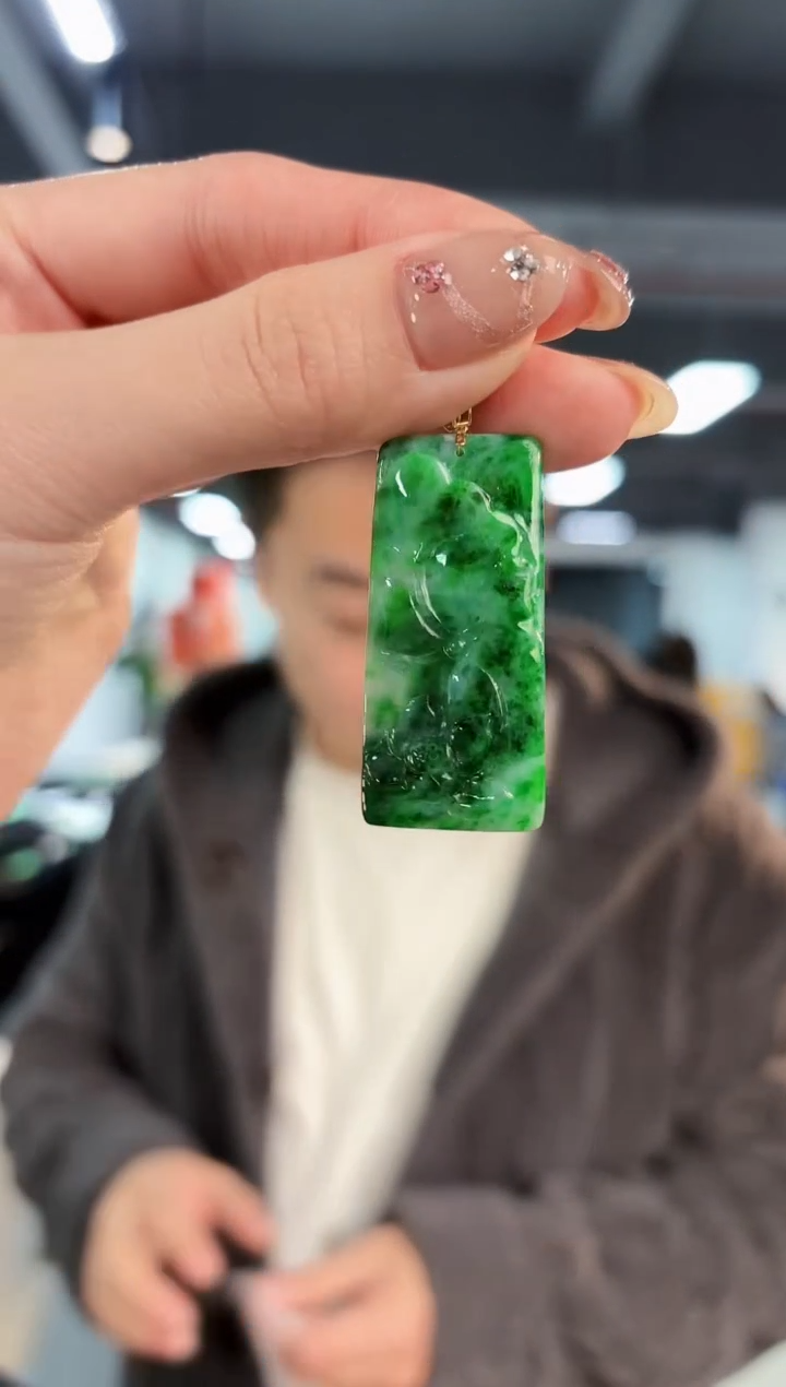 【闪购商品】翡翠颈饰18K金镶嵌缅料A货/支持复检/一件