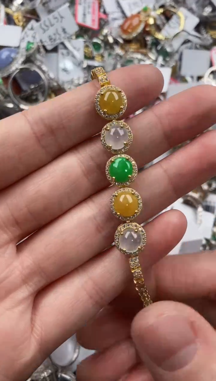 银S925镶嵌戒指翡翠222       1