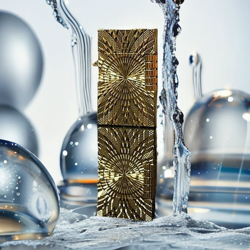 太阳花（金色）B朗声侧滑充气打火机