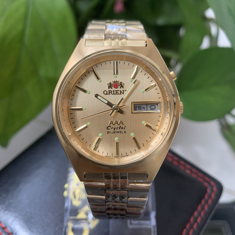 全自动机械双狮3A手表38毫米双日历防水防磁防震全钢复古