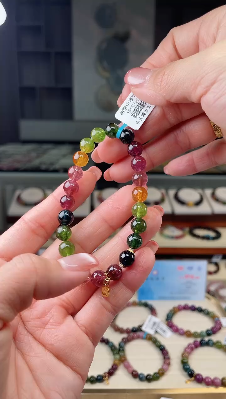 【闪购商品】碧玺单圈手串8mm+未镶嵌（多样性发一条）T