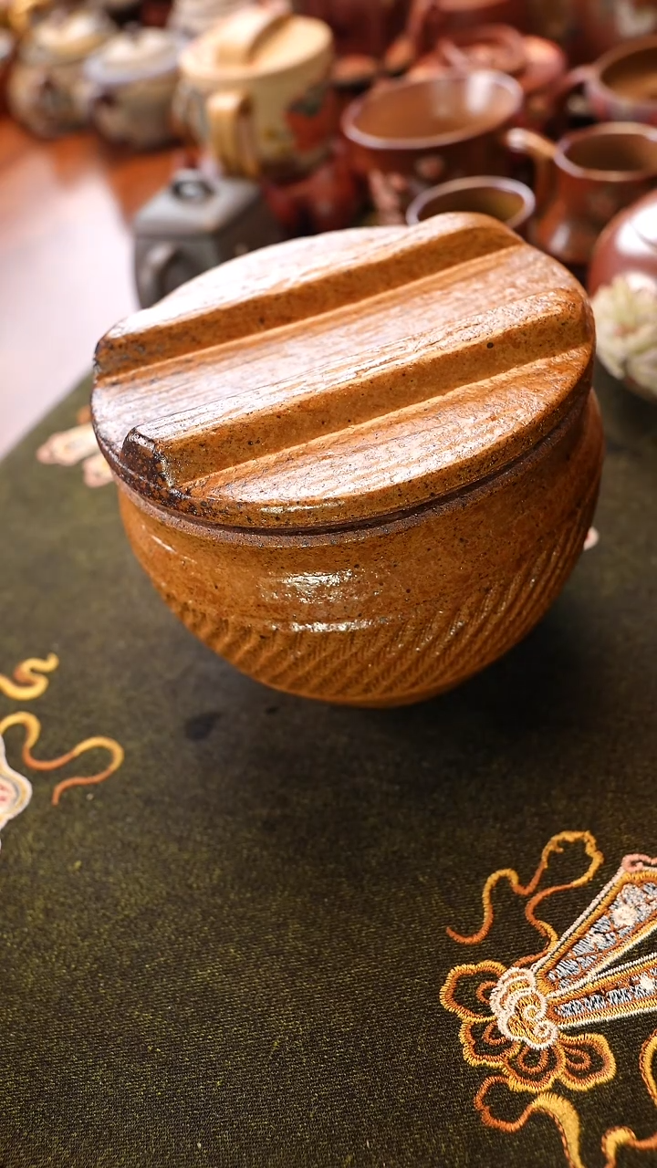 茶壶紫砂柴烧茶罐  大