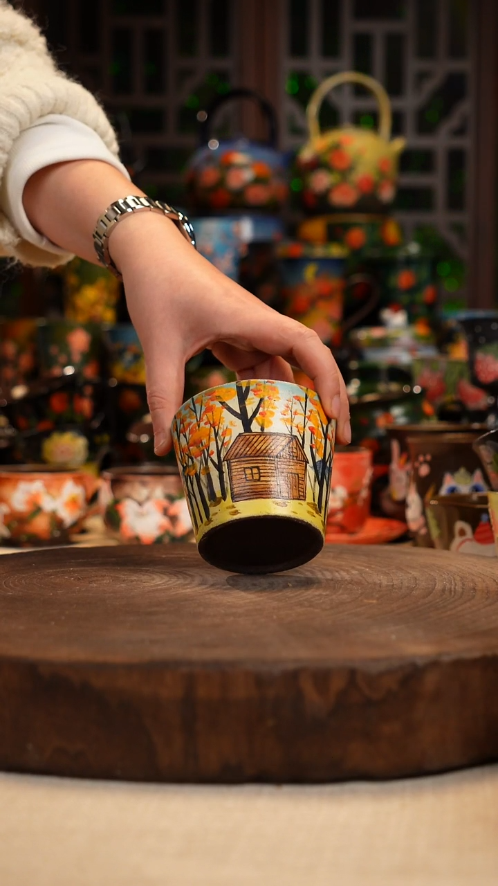 油画 手绘釉下彩