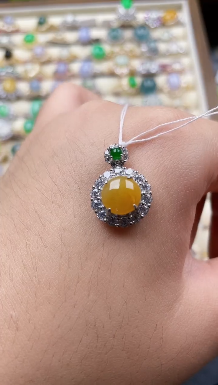 颈饰银S925镶嵌翡翠197